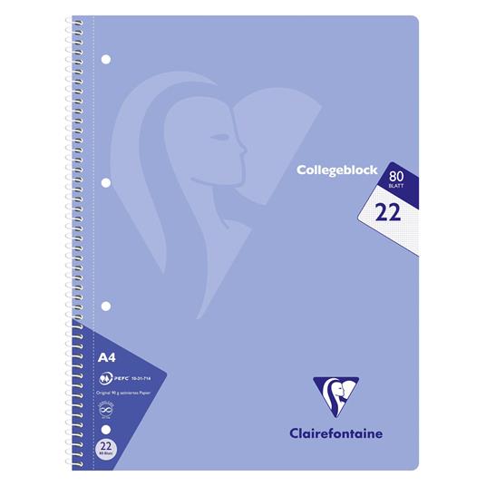 Mimesys College Block A4 160 pagine a quadretti colori assortiti - 5