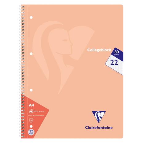 Mimesys College Block A4 160 pagine a quadretti colori assortiti - 6