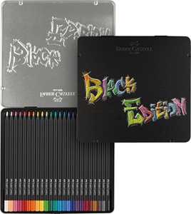 Cartoleria Astuccio Faber-Castell metallo da 24 matite colorate triangolari Black Edition Faber-Castell