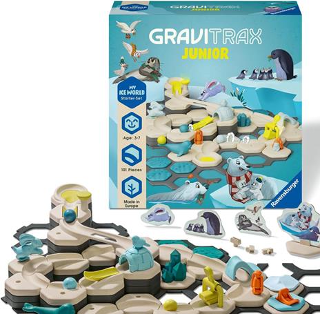 GraviTrax Ravensburger 27060, set di biglie per bambini L Ice 27060, giochi educativi e di costruzione dai 3 anni in su