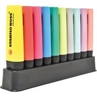 Evidenziatore - STABILO BOSS ORIGINAL - Desk-Set - 10 Colori assortiti 5 Neon + 5 Pastel