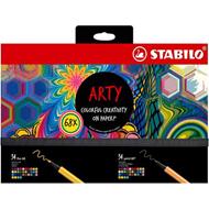 Set Creativo - STABILO ARTY  - Cofanetto da 68 - con 34 Fineliner STABILO point 88 & 34 Pennarelli Premium STABILO Pen 68
