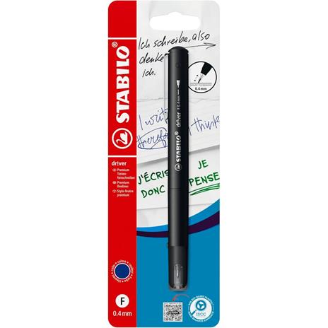 Fineliner Premium - STABILO dr!ver - Tratto Fine (0,4 mm) - Pack da 1 - Blu