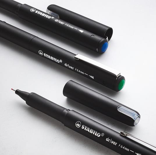 Fineliner Premium - STABILO dr!ver - Tratto Fine (0,4 mm) - Pack da 1 - Blu - 5