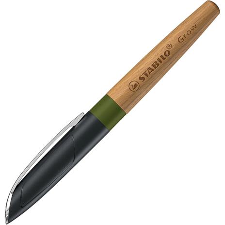 Penna a sfera Ecosostenibile - CO2 neutral - STABILO Grow in Verde Muschio/Quercia- Cartuccia inclusa