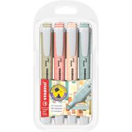 Evidenziatore - STABILO swing cool NatureCOLORS - Astuccio da 4 - Verde Oliva, Terra di Siena, Sabbia, Cenere