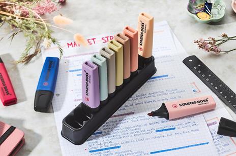 Evidenziatore - STABILO BOSS ORIGINAL NatureCOLORS Wildflower - Desk-Set - 10 Colori assortiti - 5