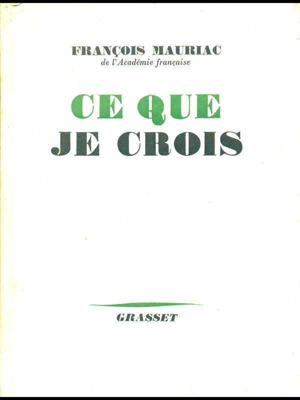 Ce que je crois