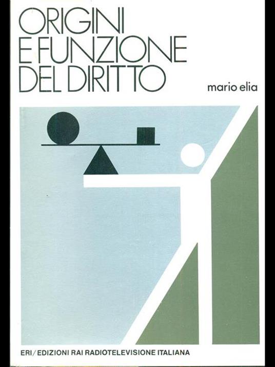 Origini e funzione del diritto - Mario Elia - copertina