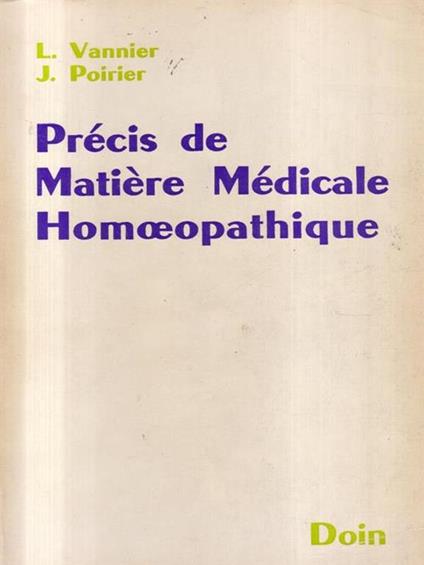 Precis de Matiere medicale Homoeopathique - copertina