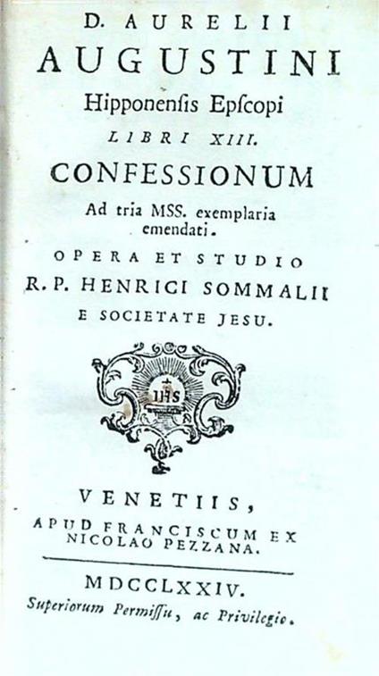 Libri XIII. Confessionum - copertina