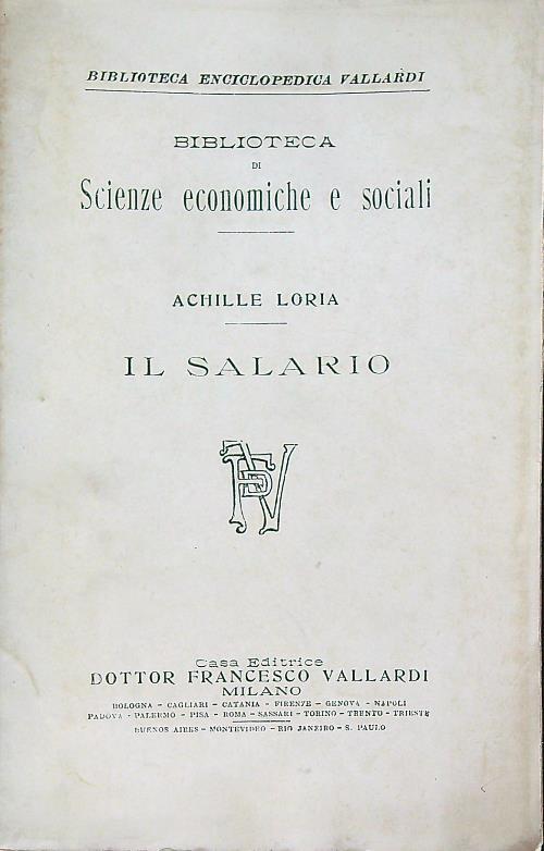 Il salario - Achille Flora - copertina