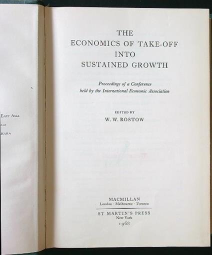 The Economics of Take-off Into Sustained Growth - Walt W. Rostow - copertina