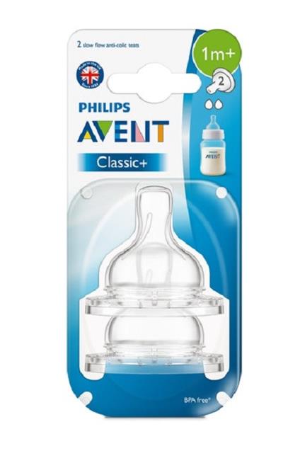 Avent Tettarella Classic foro flusso Lento 1m+ 2 Tettarelle