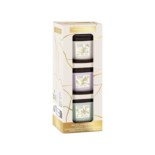 Confezione regalo little luxuries con 3 candele votive in vetro