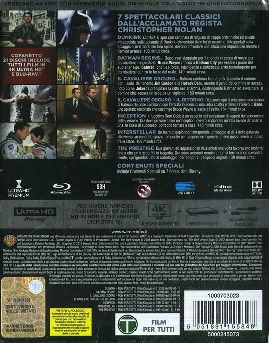 Nolan Collection (14 Blu-ray + 7 Blu-ray Ultra HD 4K) di Christopher Nolan - 2