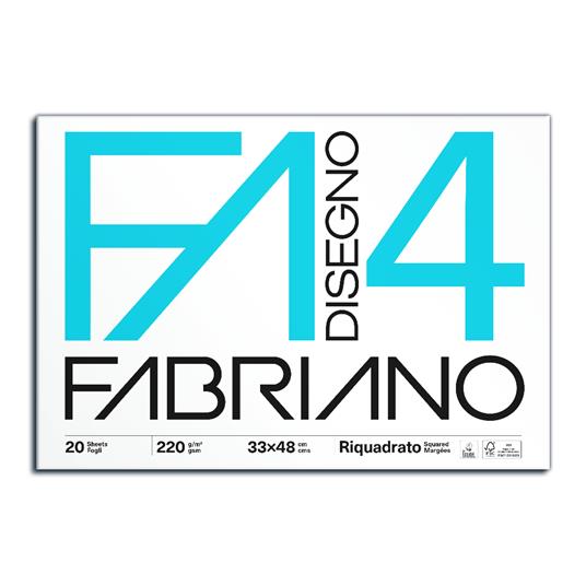 Blocco disegno Fabriano FA4 liscio riquadrato 4 angoli 33x48