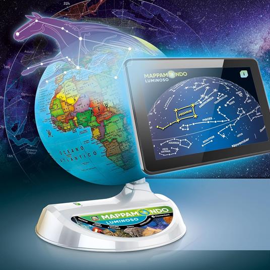 Clementoni Sapientino Più - Mappamondo Luminoso, Gioco Educativo per Bambini dai 7 Anni in su, Globo Educativo 22cm - 5