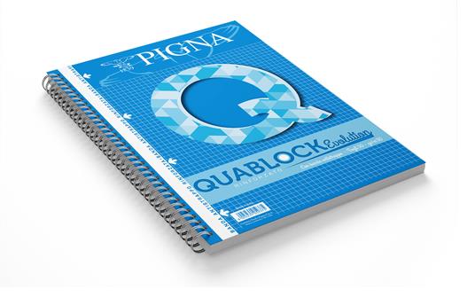 Quablock A4 Con Bordo Rinforzato Spiralato 80Gr Riga Senza Margini - 3