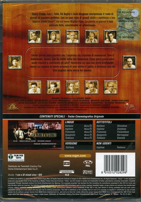 La parola ai giurati di Sidney Lumet - DVD - 2