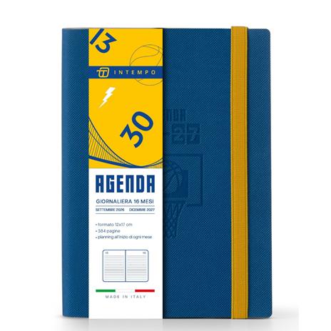 Diario 2026-2027 16 Mesi Moove Basket Giornaliera 12X17 Blu
