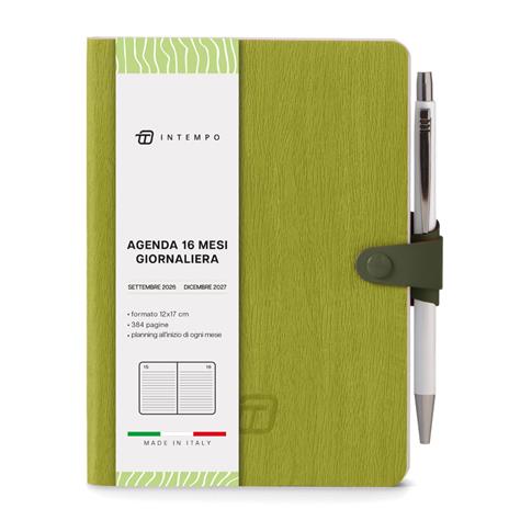 Diario 2026-2027 16 Mesi Write Giornaliera 12X17 Con Laccio Lime
