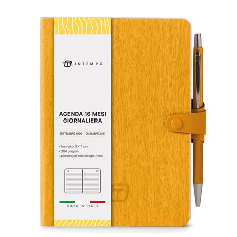 Diario 2026-2027 16 Mesi Write Giornaliera 12X17 Con Laccio Giallo