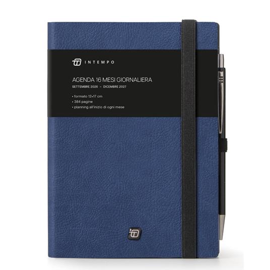 Diario 2026-2027 16 Mesi Write Giornaliera 12X17 Con Elastico Blu
