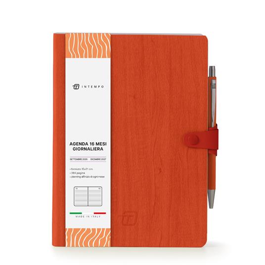 Diario 2026-2027 16 Mesi Write Giornaliera 15X21 Con Laccio Arancio