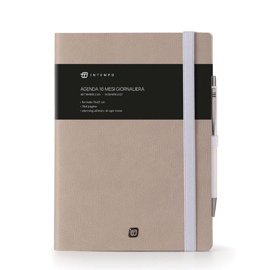 Diario 2026-2027 16 Mesi Write Giornaliera 15X21 Con Elastico Beige