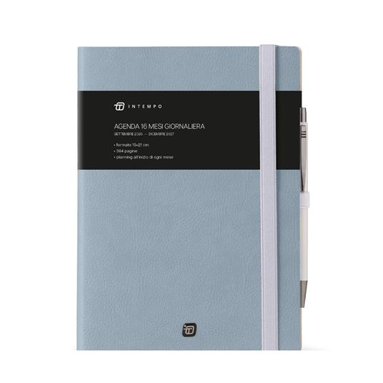 Diario 2026-2027 16 Mesi Write Giornaliera 15X21 Con Elastico Celeste