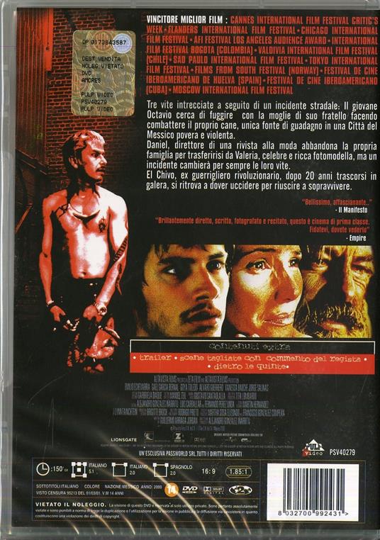 Amores perros di Alejandro González Iñárritu - DVD - 2