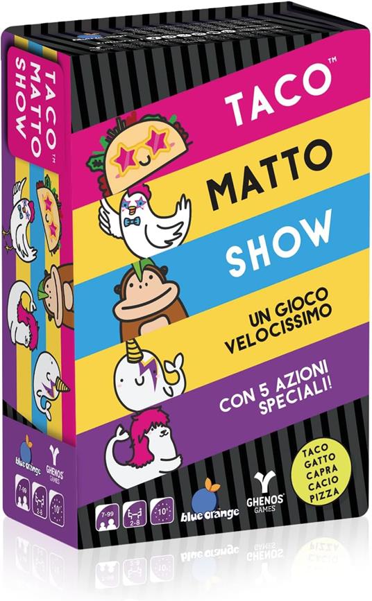 Taco Matto Show - Gioco di carte - Gioco Competitivo per Adulti e Bambini dai 7 Anni - 2-8 Giocatori - Durata 10min