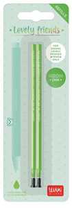 Cartoleria 2 Refill per Penna Gel Legami Friends - Lovely Friends Refill Set - Verde Neon Legami