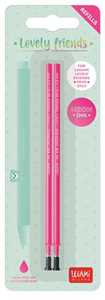 Cartoleria 2 Refill per Penna Gel Legami Friends - Lovely Friends Refill Set - Rosa Neon Legami