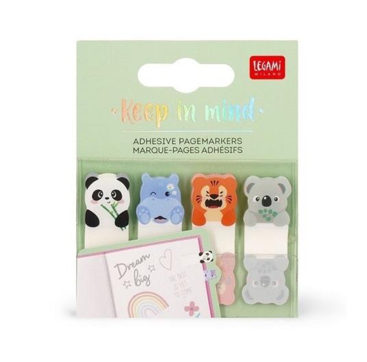 Legami - Segnapagina Adesivi Keep in Mind, 80 Segnapagina Adesivi (20 x 4), Tema Cute Animals, 7 x 5.5 cm