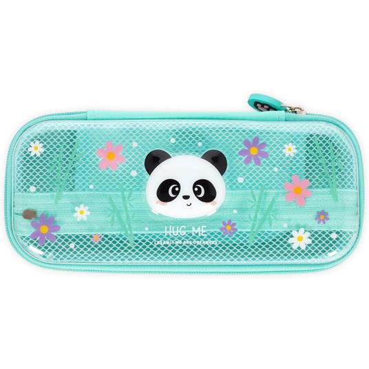 Legami - Astuccio Wonderwow, Tema Panda, 2 Scomparti e Portapenne interno, Scomparto interno con Tessuto a Rete