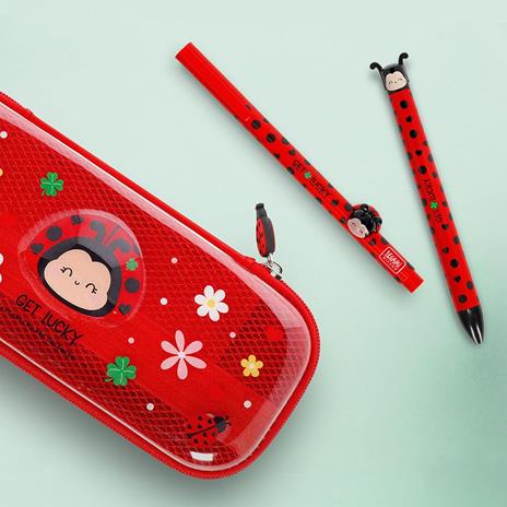 Legami - Penna Click&Clack a Due Colori, Tema Ladybug, Inchiostro Nero e Rosso, Penna a Scatto - 4