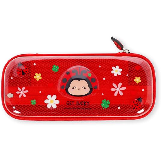 Legami - Astuccio Wonderwow, Tema Ladybug, 2 Scomparti e Portapenne interno, Scomparto interno con Tessuto a Rete
