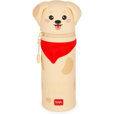 Legami - Kawaii Astuccio Scuola 2 in 1 in Morbido Silicone, Golden, Portapenne da Tavolo, Chiusura con Cerniera