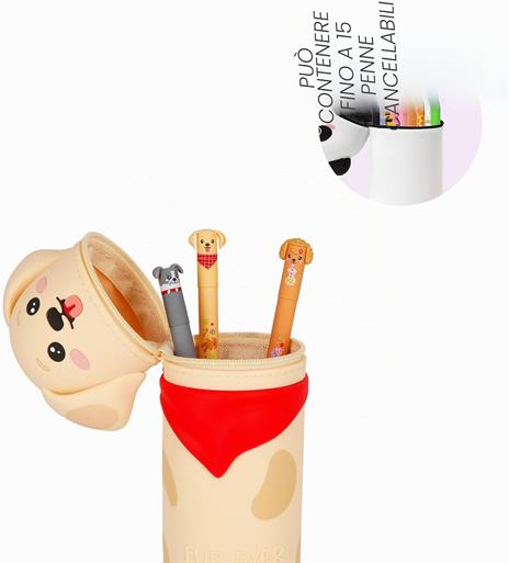 Legami - Kawaii Astuccio Scuola 2 in 1 in Morbido Silicone, Golden, Portapenne da Tavolo, Chiusura con Cerniera - 3
