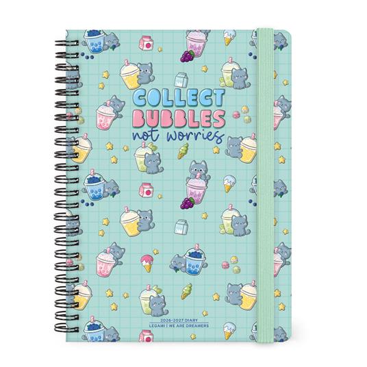 Agenda 16 mesi 2027 settimanale spiralata Legami Large Kitty Bubble Tea