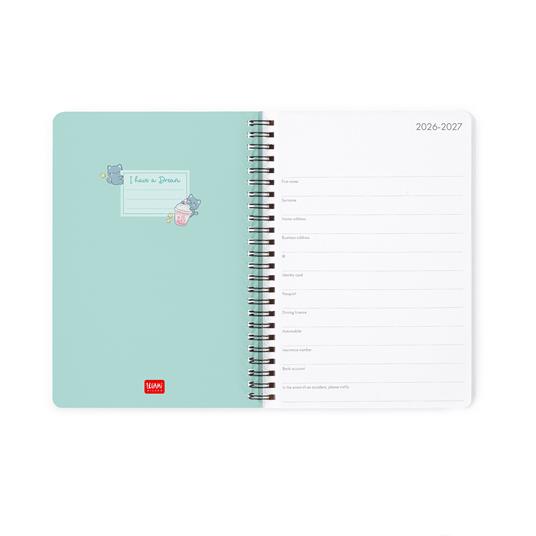 Agenda 16 mesi 2027 settimanale spiralata Legami Large Kitty Bubble Tea - 2
