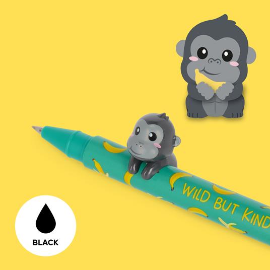 Penna gel Legami Lovely Friends Gorilla, inchiostro nero - 2