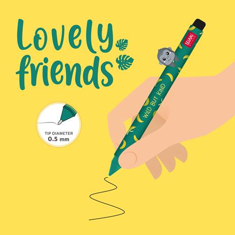 Penna gel Legami Lovely Friends Gorilla, inchiostro nero - 3