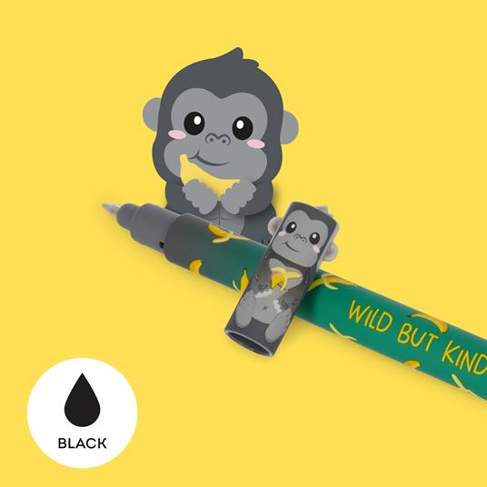 Penna gel cancellabile Legami Wild but Kind Gorilla, inchiostro nero - 2