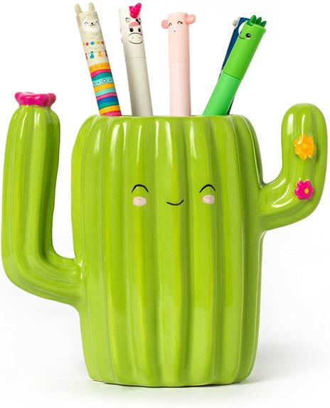 Legami - Portapenne in Ceramica, Desk Friends, 12,5 x 7,5 cm, Tema Cactus, da Scrivania, Dipinti a Mano - 2