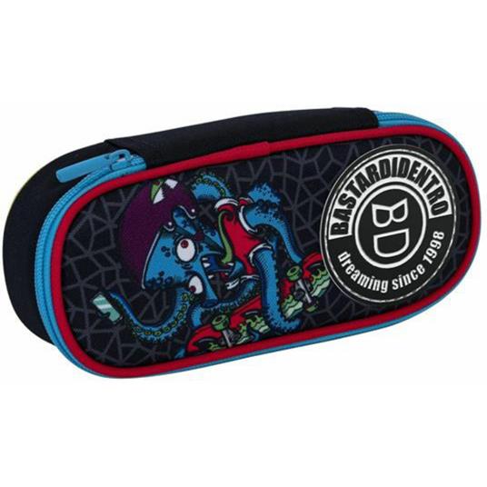 Astuccio ovale con zip Round Plus Bastardidentro, Jet Black - 23 x 10 x 5,5 cm