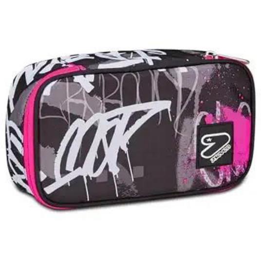 Astuccio con zip Round Plus Big Grs Seven Pink Street, Fluo Fuxia