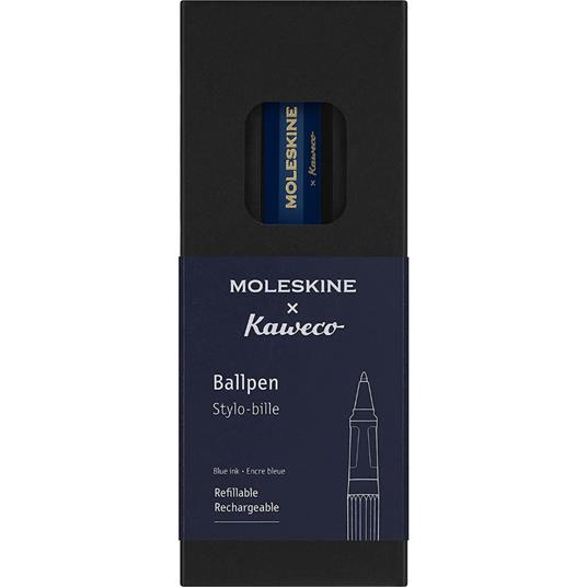 Moleskine x Kaweco, Penna a Sfera Ricaricabile in Plastica ABS Ricaricabile con 1,0 mm di Inchiostro Blu Incluso, Blu